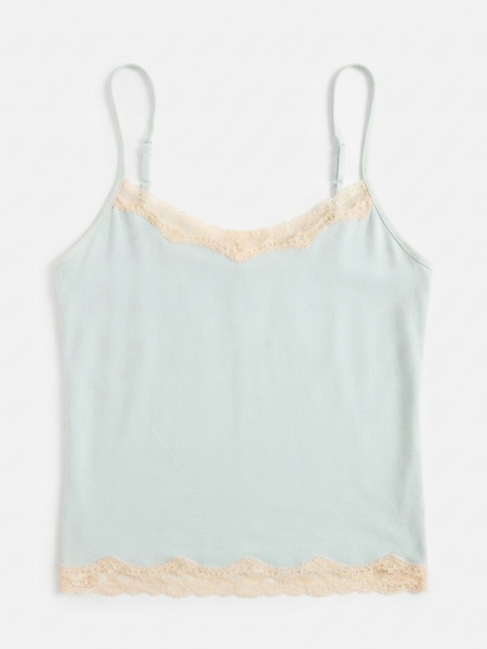 Vintage Victoria's Secret Light Blue Lace Slip Tank Camisole Large